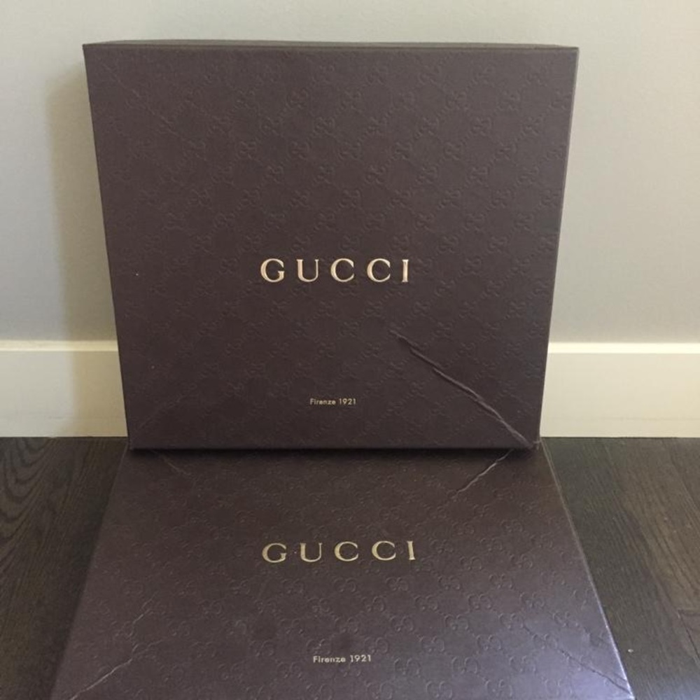Empty Gucci women’s shoe boxes